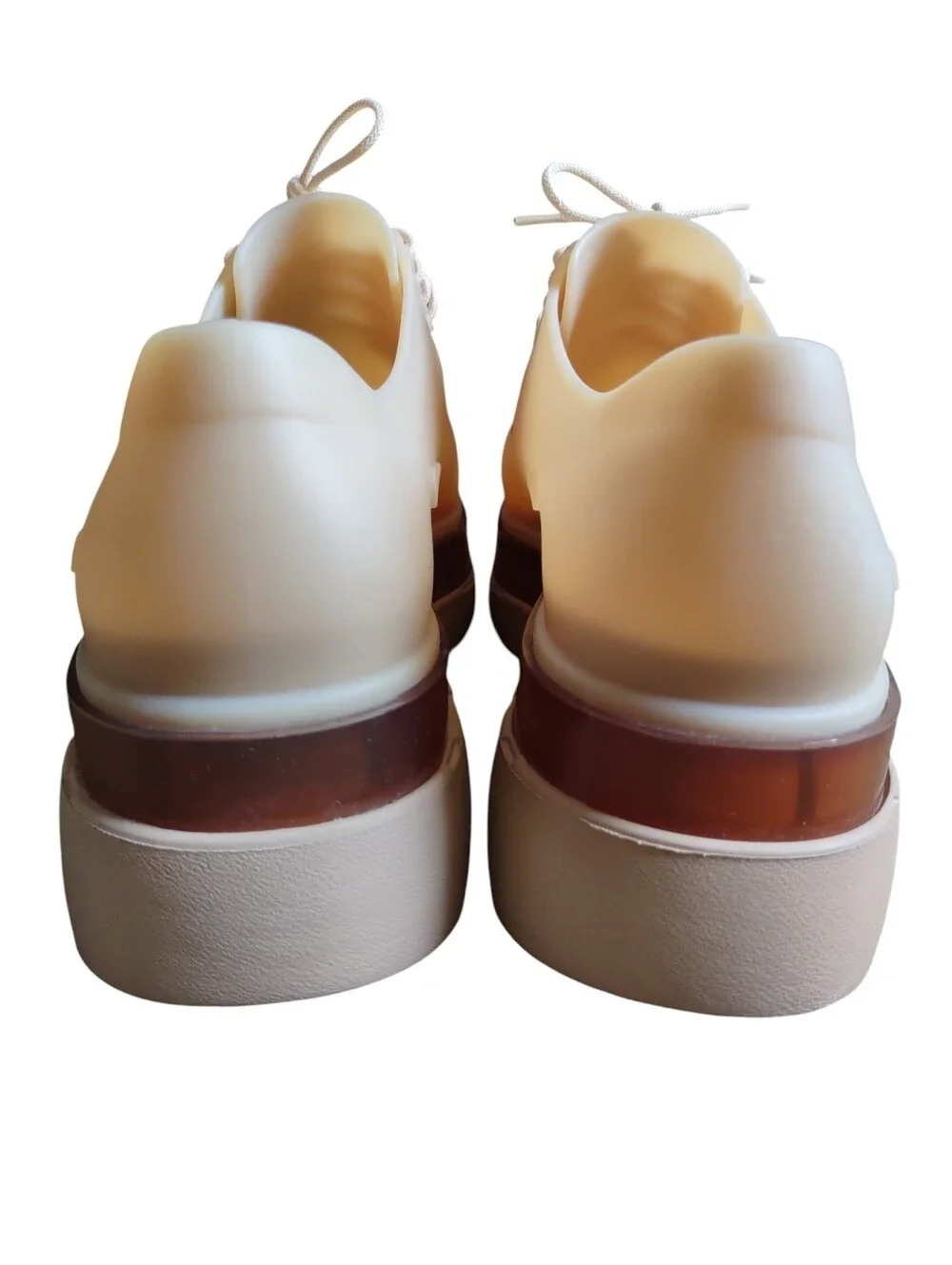 Melissa 10 Platform Tan Jelly Loafer Vegan Shoes